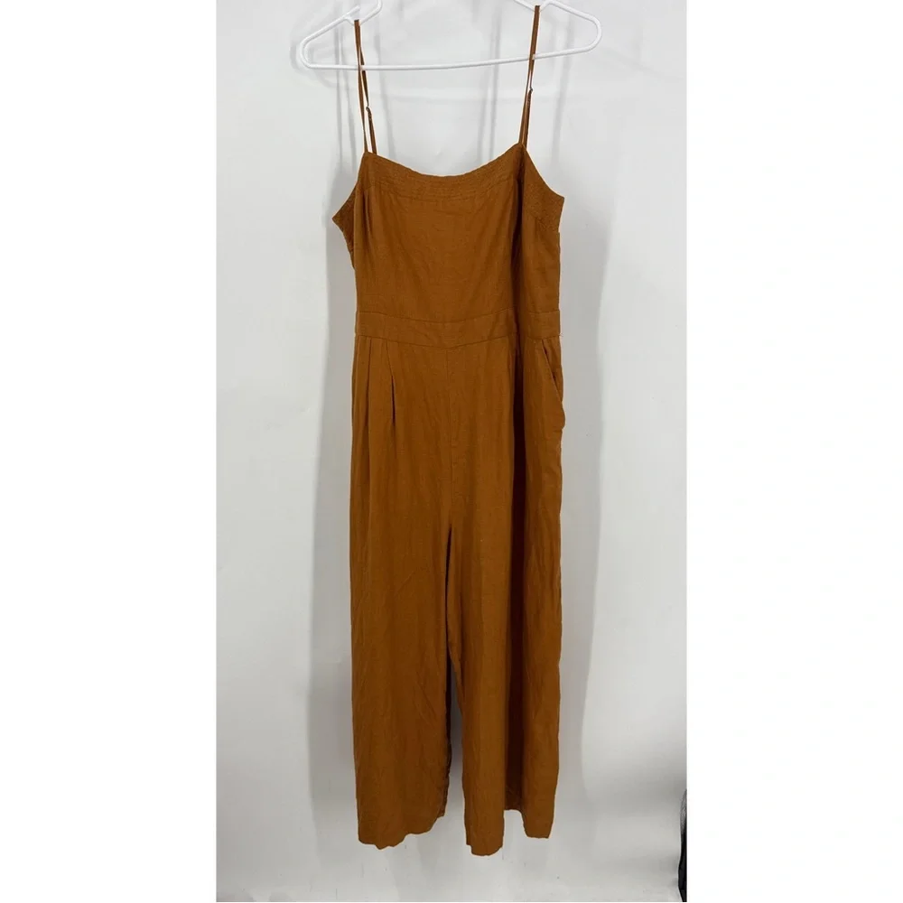 J.Crew black label 100% linen wide leg spaghetti strap jumpsuit Jumpsuit 14